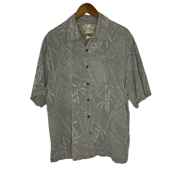 Jamaica Jaxx 100% Silk Hawaiian Tropical Short Sleeve Shirt Size Large Mens - Picture 1 of 9